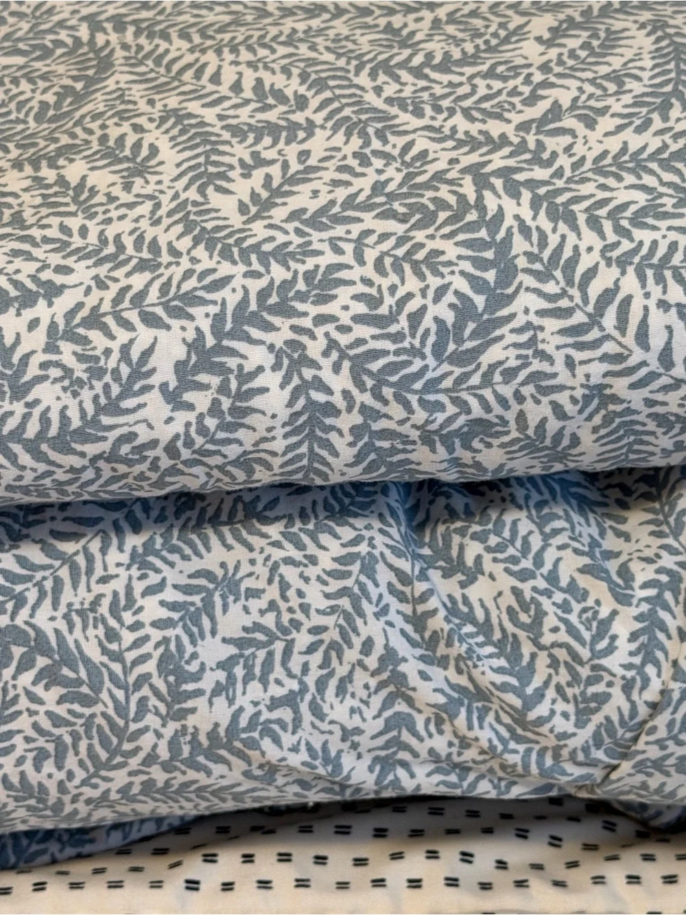 Threshold Light Blue Leaf-Print Cotton Quilt